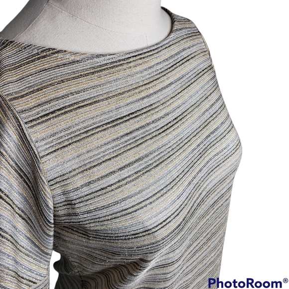 The Limited glitter stripe crew short contrast sleeve top S ♡ - Picture 4 of 13